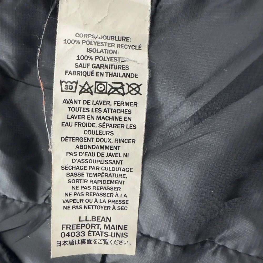 L.L.Bean Women's Black Quilted Insulated Full Zip‎ Jacket Size S Regular